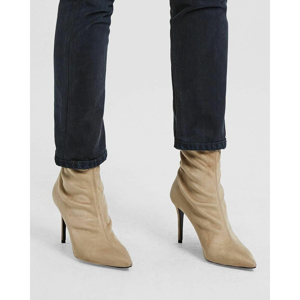 Theory Women's Natural Faux Suede Sock Boot Nude Size 41 NWOB 510.00